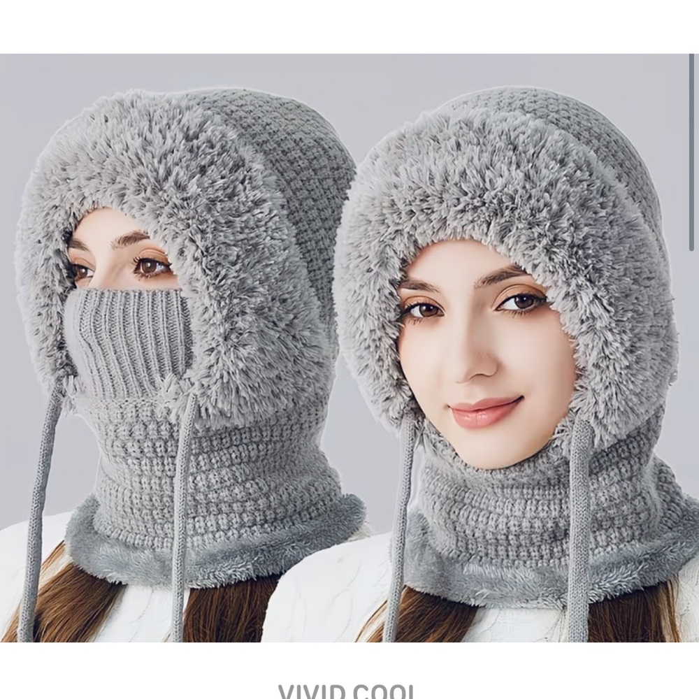 BRAND NEW BRAND NEW Women' Winter One-Piece Face-Covering Hat, Neck Scarf & Mask